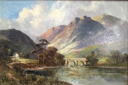 Frederick E. Jamieson, oil on canvas, Scottish river landscape, signed in gilt frame 40 x 59cm