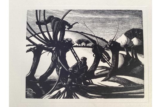 After Clare Leighton, black and white print - February, Lopping, unframed, sheet 28cm x 37cm - Image 2 of 4