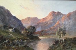 Frederick E. Jamieson, oil on canvas, Scottish river landscape, signed in gilt frame 39 x 60cm