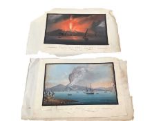 Pair of 1820s Italian School watercolours - The Bay of Naples, inscribed and dated 1822, unframed 15