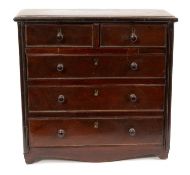 Good early Victorian miniature mahogany apprentice piece chest of drawers