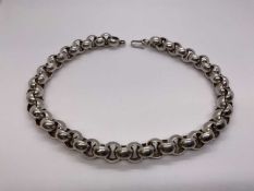 Large silver necklace with chain links, London 2003, length 51cm
