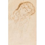 Gustav Klimt, Kopf einer Frau, nach rechts geneigt