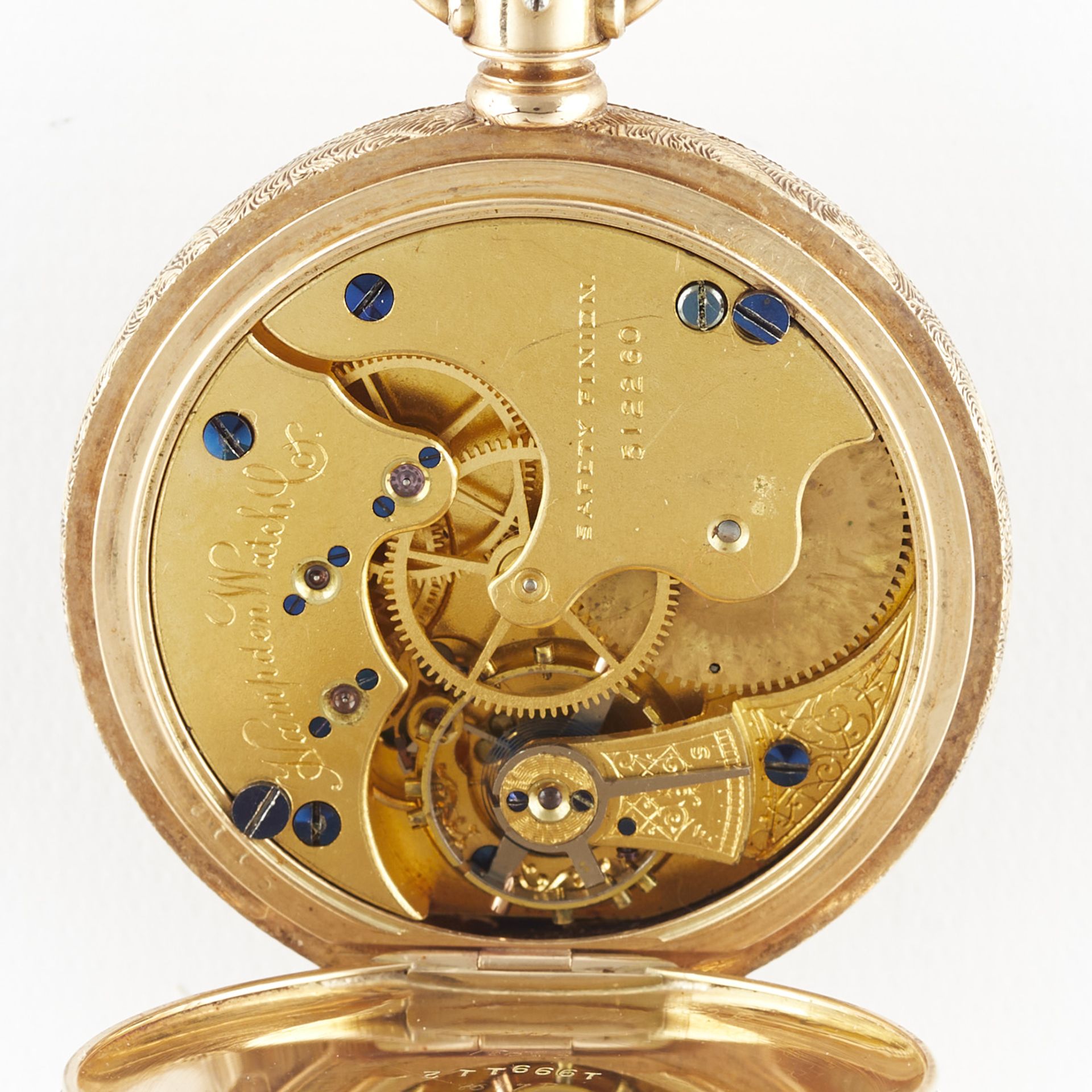 Hampden 14k Gold Pocket Watch w/ Diamonds - Bild 5 aus 7