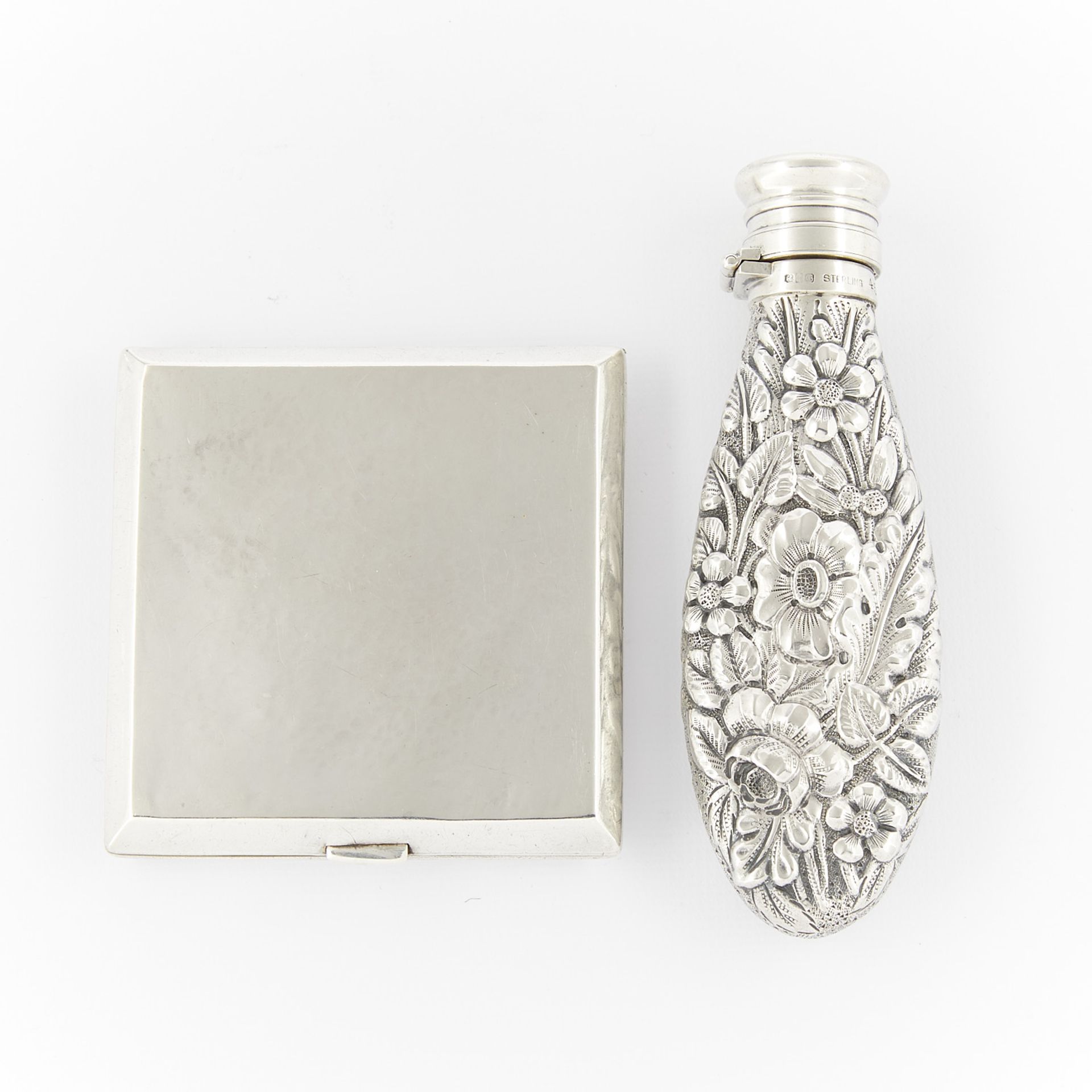 Sterling Flask and Silver Cigarette Case - Bild 3 aus 10