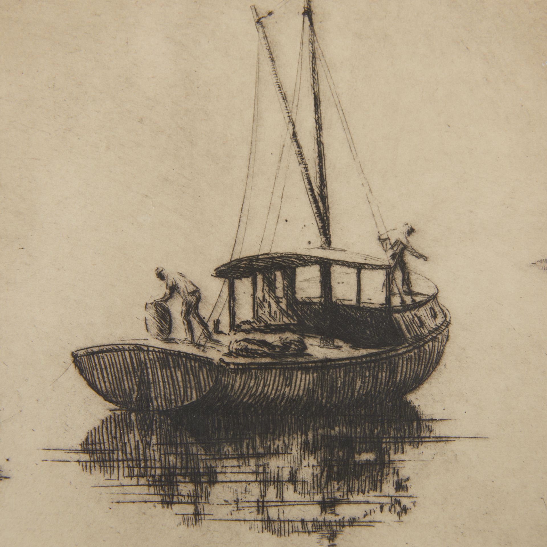 H. Lindley Hosford Fishing Boat Etching - Bild 4 aus 6