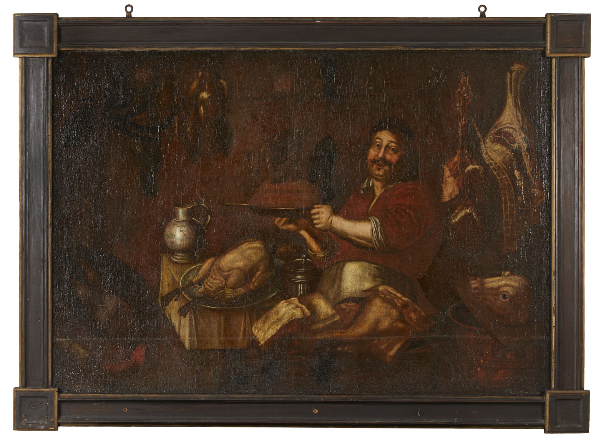 Large 16th/17th c. Italian Butcher Shop Painting - Bild 2 aus 20