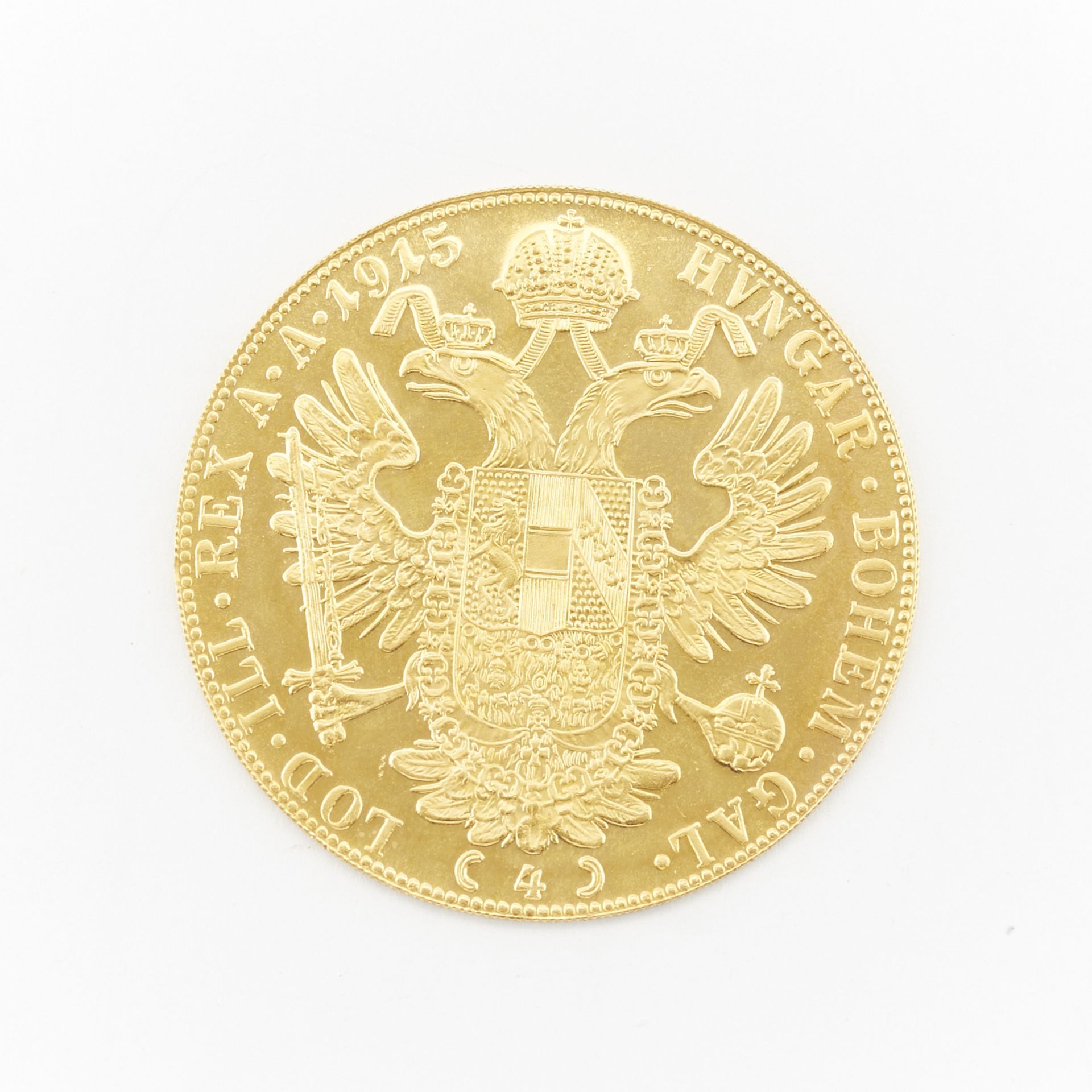 1915 4 Ducat Gold Austria Coin - Image 2 of 2