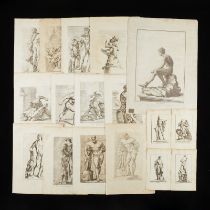 17 Etchings of Italian Marble Statues