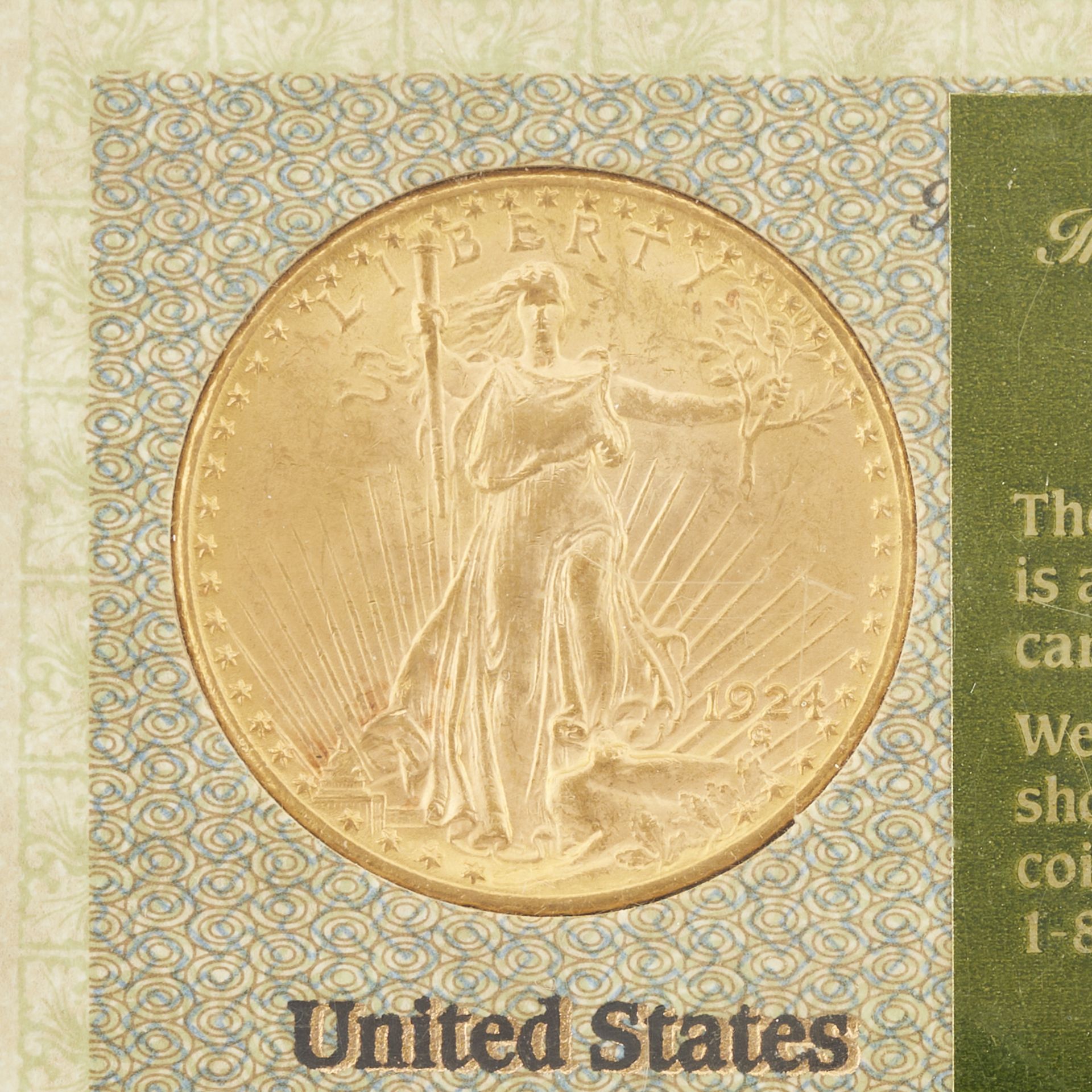 1924 $20 Gold Saint-Gaudens Coin MS60 IR