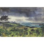 C. Robert Perrin Watercolor Nantucket Landscape