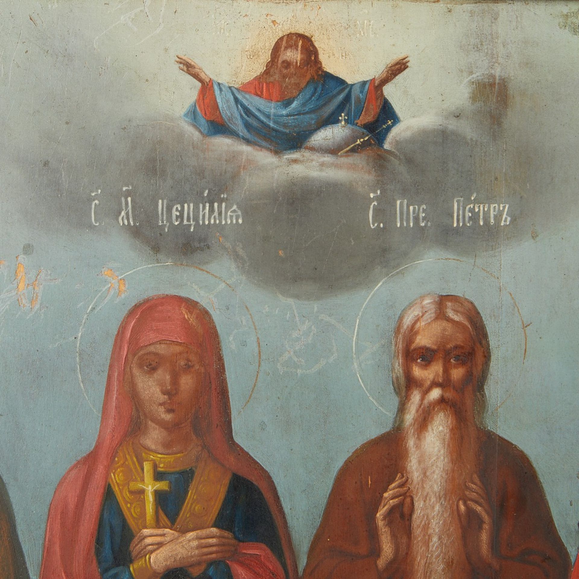 Russian Oil on Board Icon Saint Painting - Bild 5 aus 14