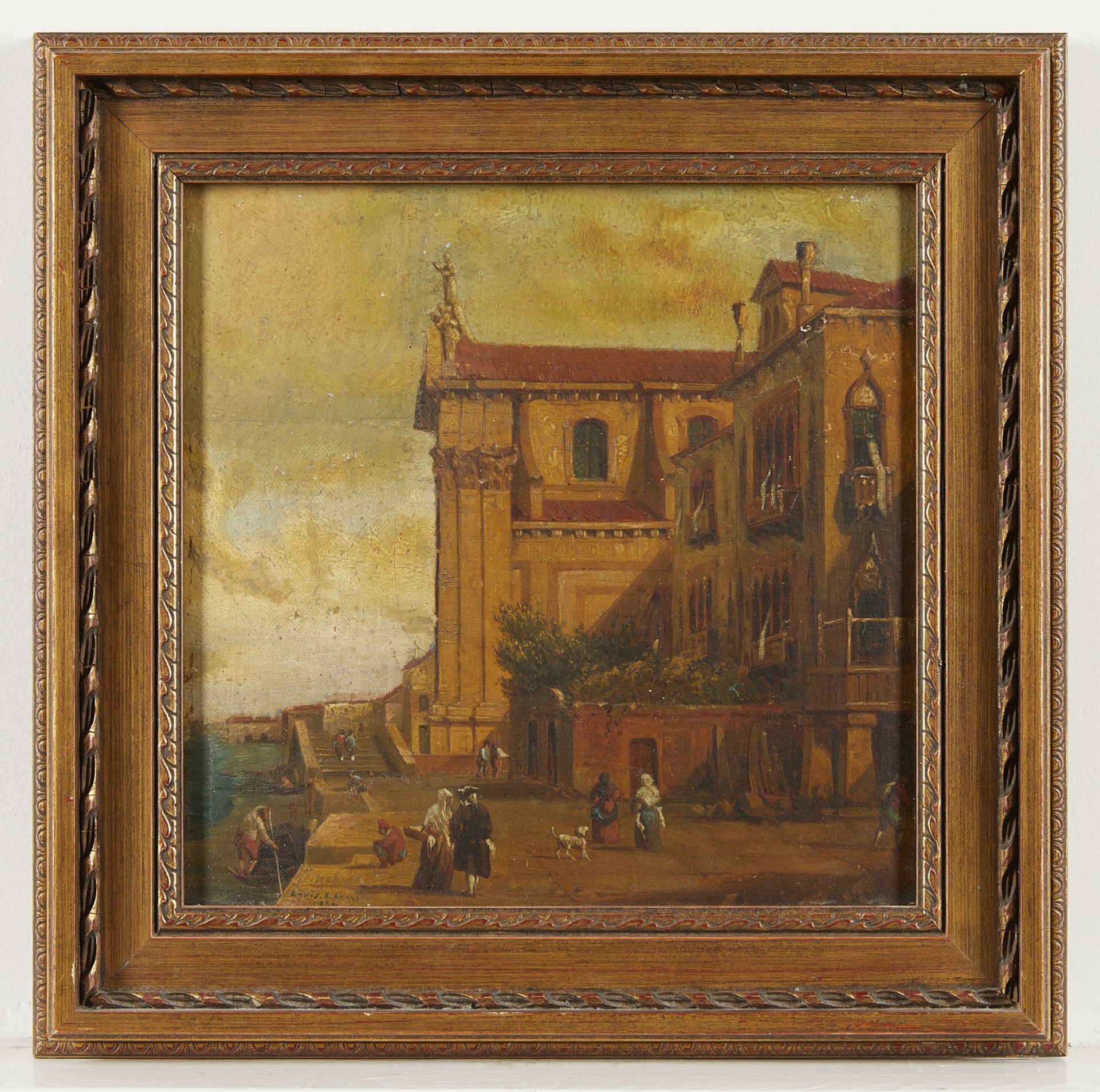 Louis Eugene Lami Cityscape Oil Painting 1830s - Bild 3 aus 8