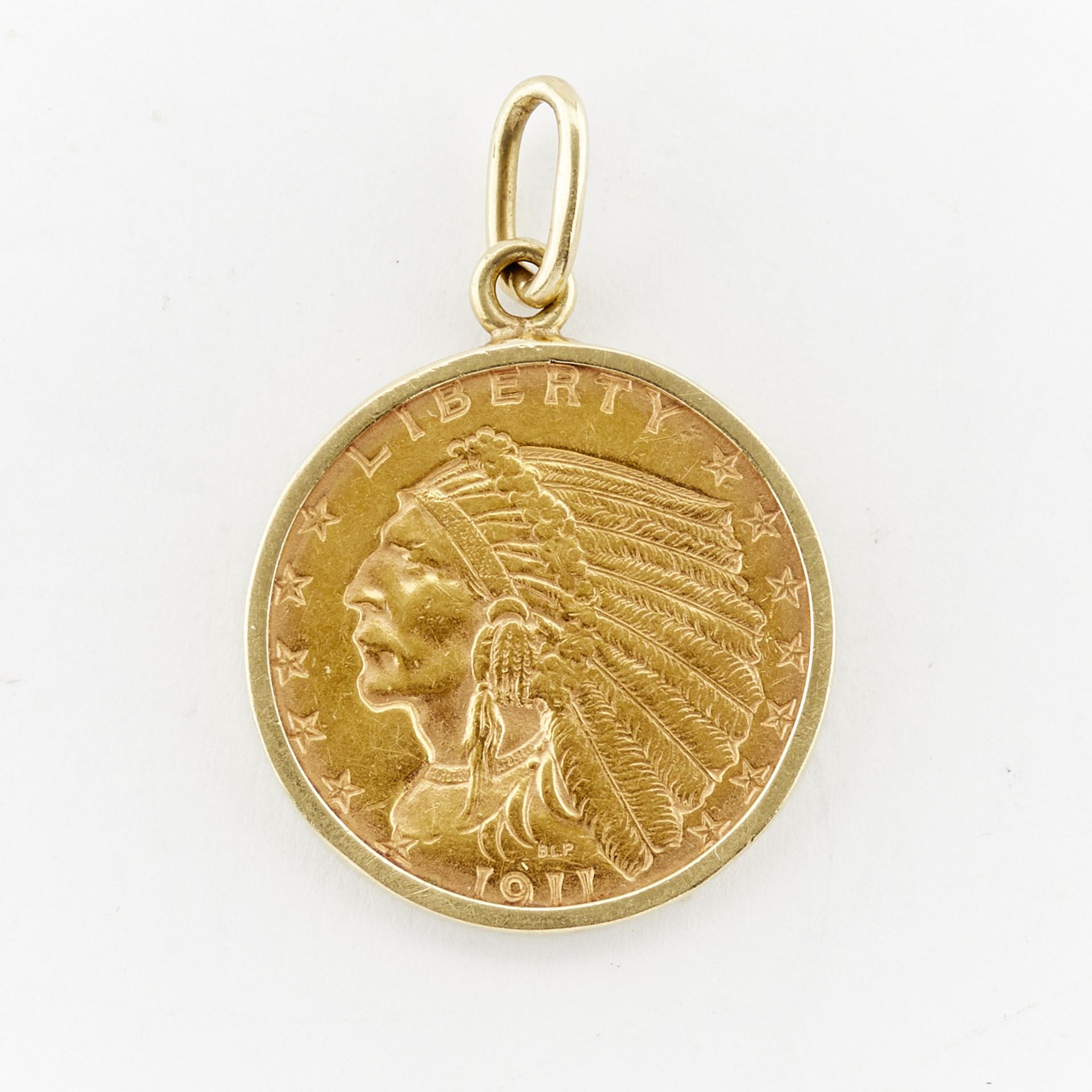 1911 $2.5 Indian Head Gold Coin Pendant