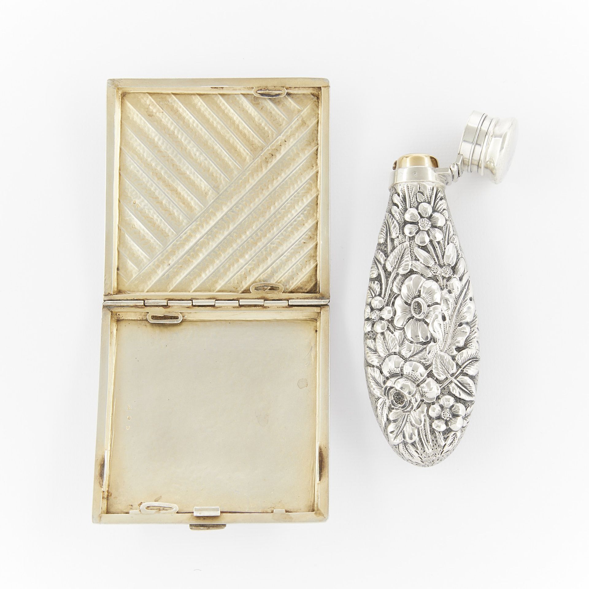Sterling Flask and Silver Cigarette Case - Bild 4 aus 10