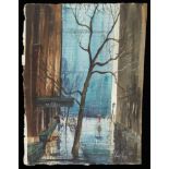 C. Robert Perrin "Reflections" Cityscape Painting