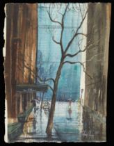 C. Robert Perrin "Reflections" Cityscape Painting