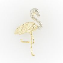 14k Gold and Diamond Flamingo Pendant
