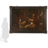 Large 16th/17th c. Italian Butcher Shop Painting