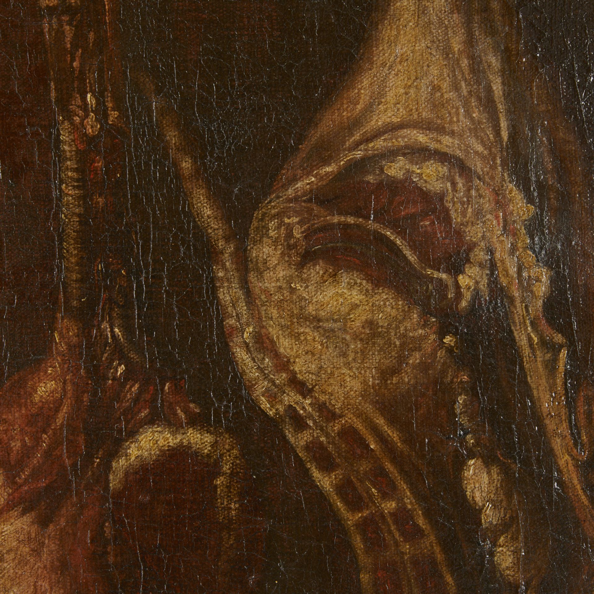 Large 16th/17th c. Italian Butcher Shop Painting - Bild 3 aus 20