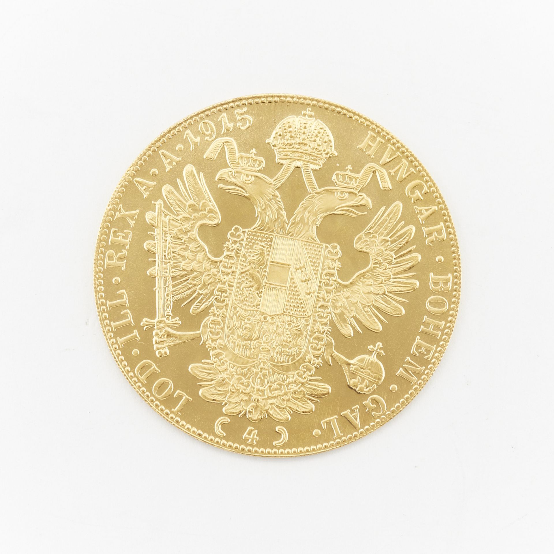1915 4 Ducat Gold Austria Coin - Image 2 of 2