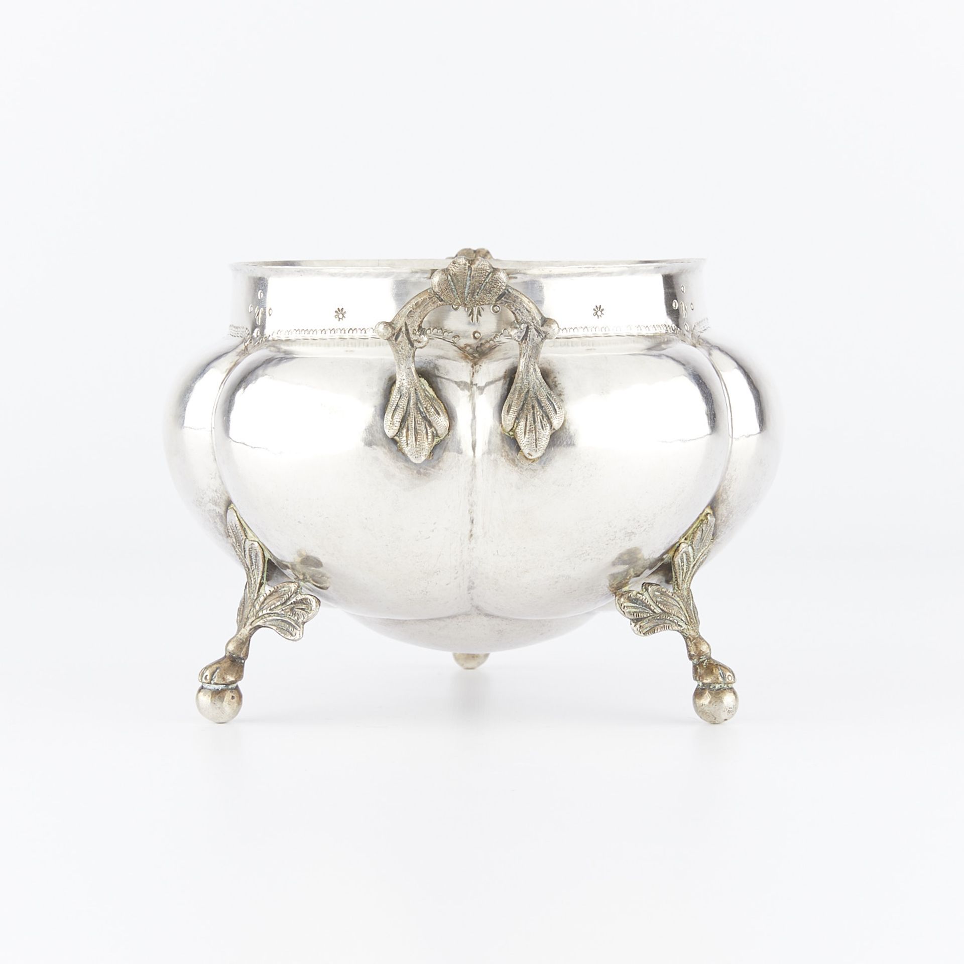18th/19th c. Antique Silver Lobed Bowl - Image 3 of 9
