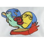 Karel Appel "The Silver Kiss" Silkscreen 1979