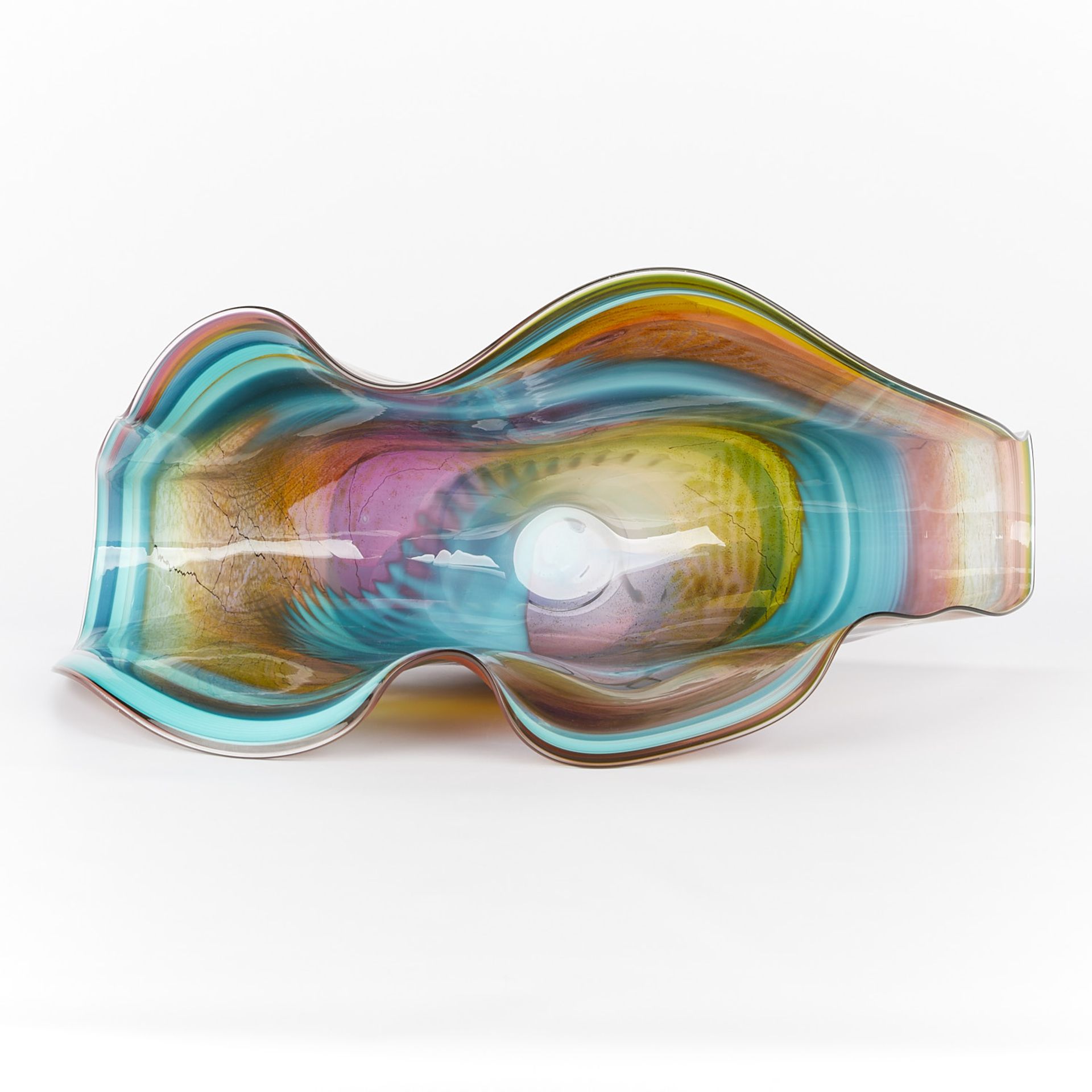 Chris Hawthorne Folded Fan Glass Vessel - Image 7 of 17