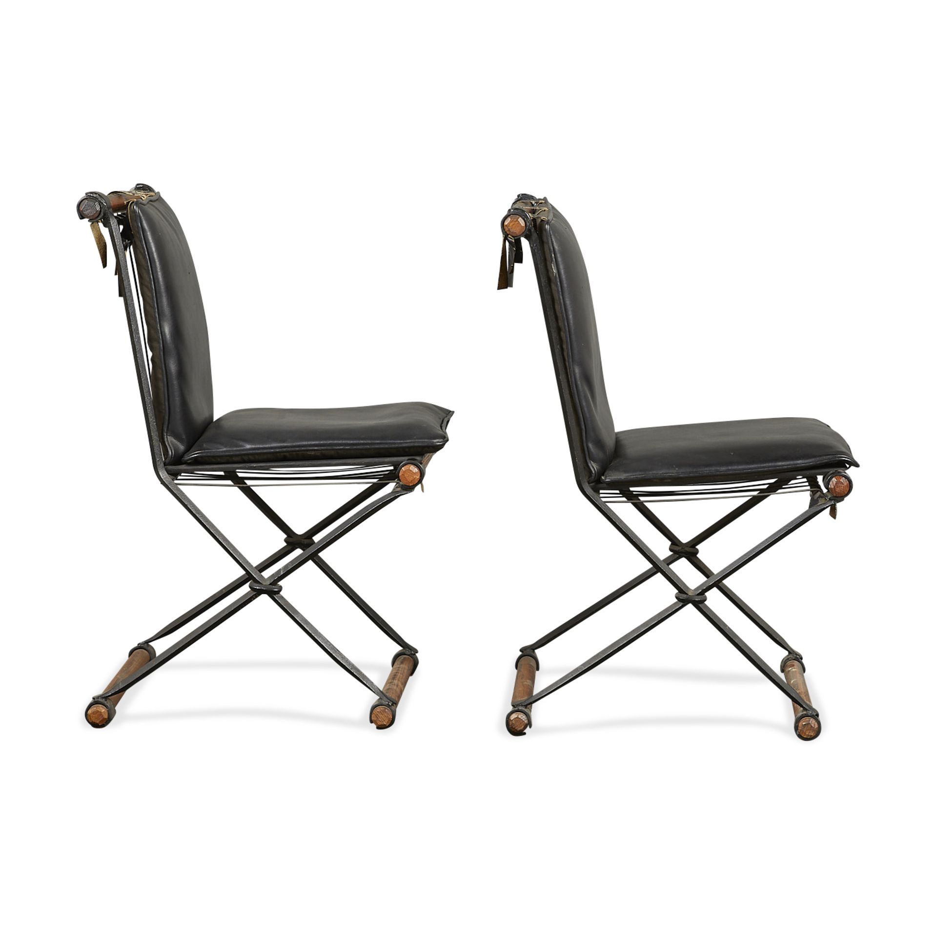 Pair Cleo Baldon MCM Wrought Iron Chairs - Image 4 of 10