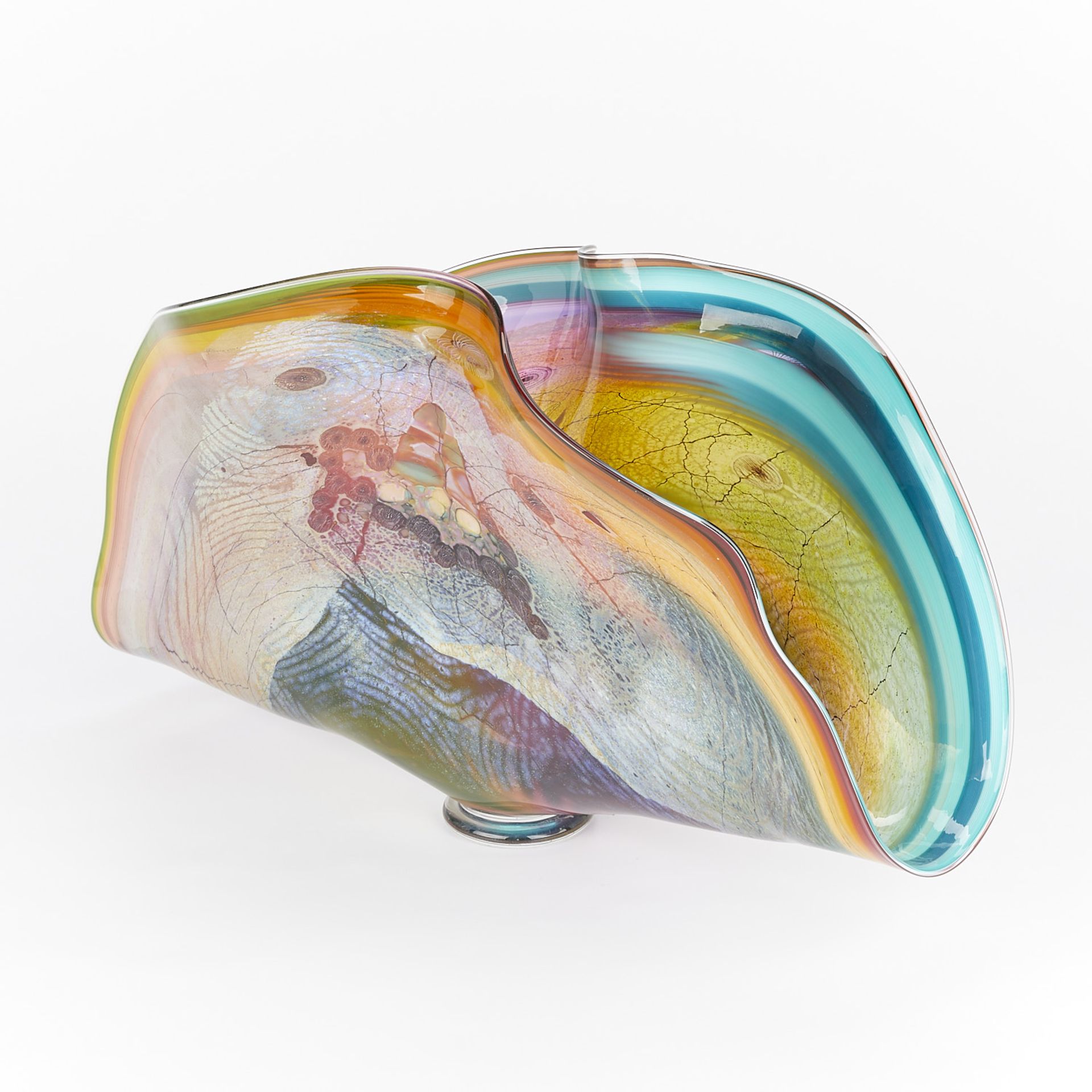 Chris Hawthorne Folded Fan Glass Vessel - Image 9 of 17