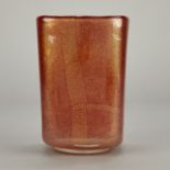 Flavio Poli Murano Red & Gold Glass Vase