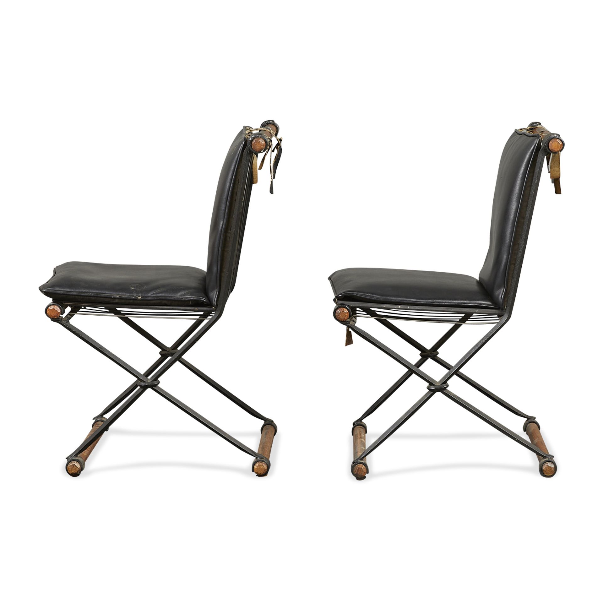 Pair Cleo Baldon MCM Wrought Iron Chairs - Image 6 of 10