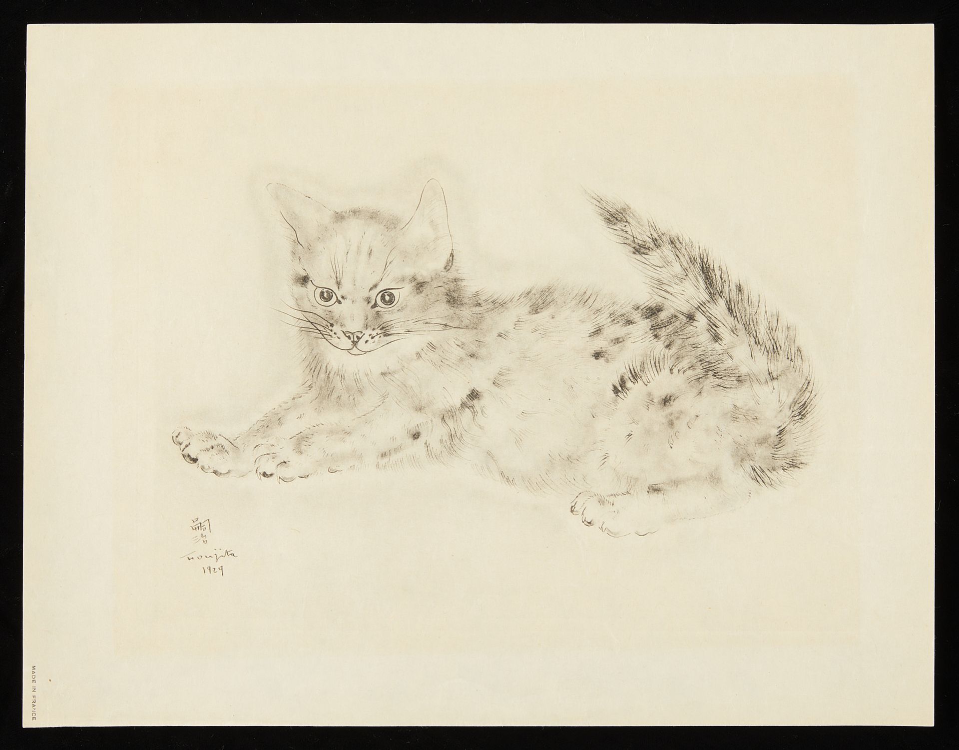 Leonard Foujita "A Book of Cats" Collotype 1929 - Image 3 of 7