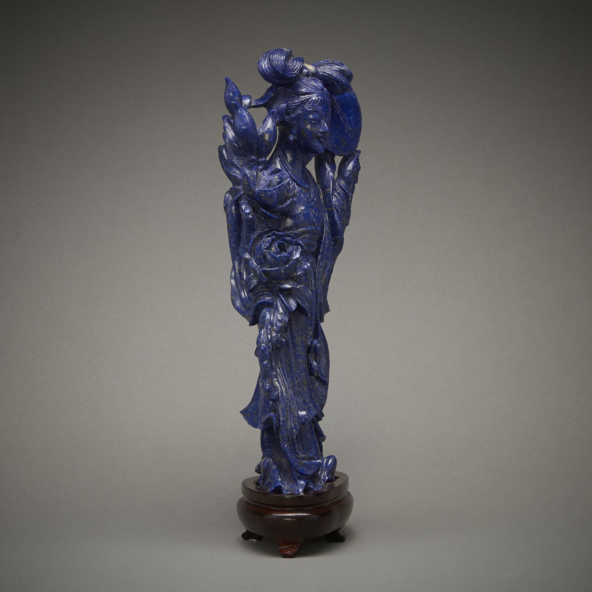 Chinese Carved Lapis Lazuli Chang'e Figure - Image 5 of 10