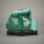 Chinese Malachite Scholar's Rock w/ Stand