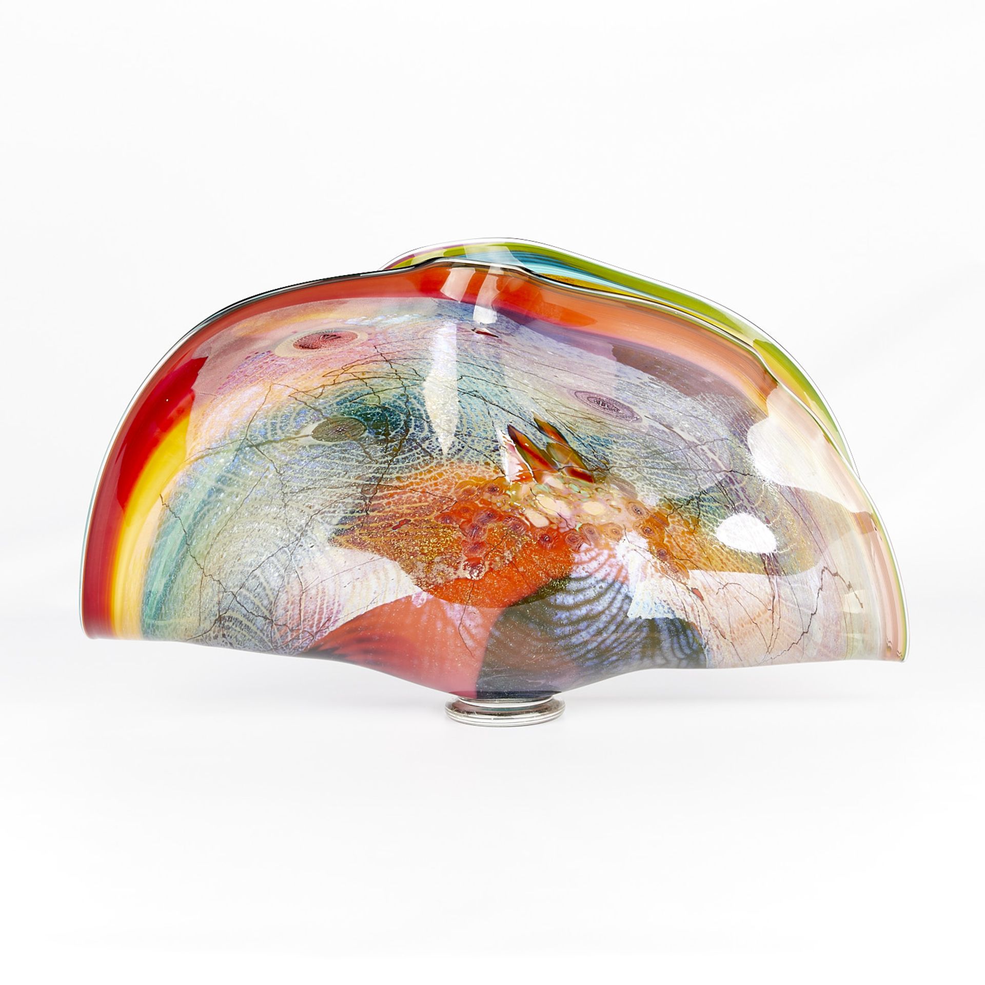 Chris Hawthorne Folded Fan Glass Vessel - Image 4 of 17