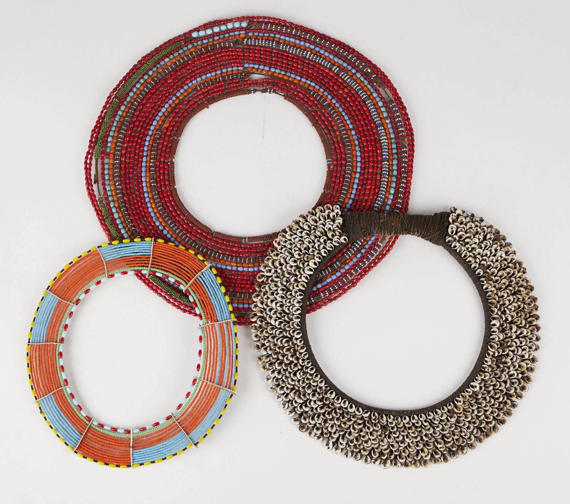 3 Collar Necklaces - 2 African and 1 New Guinea