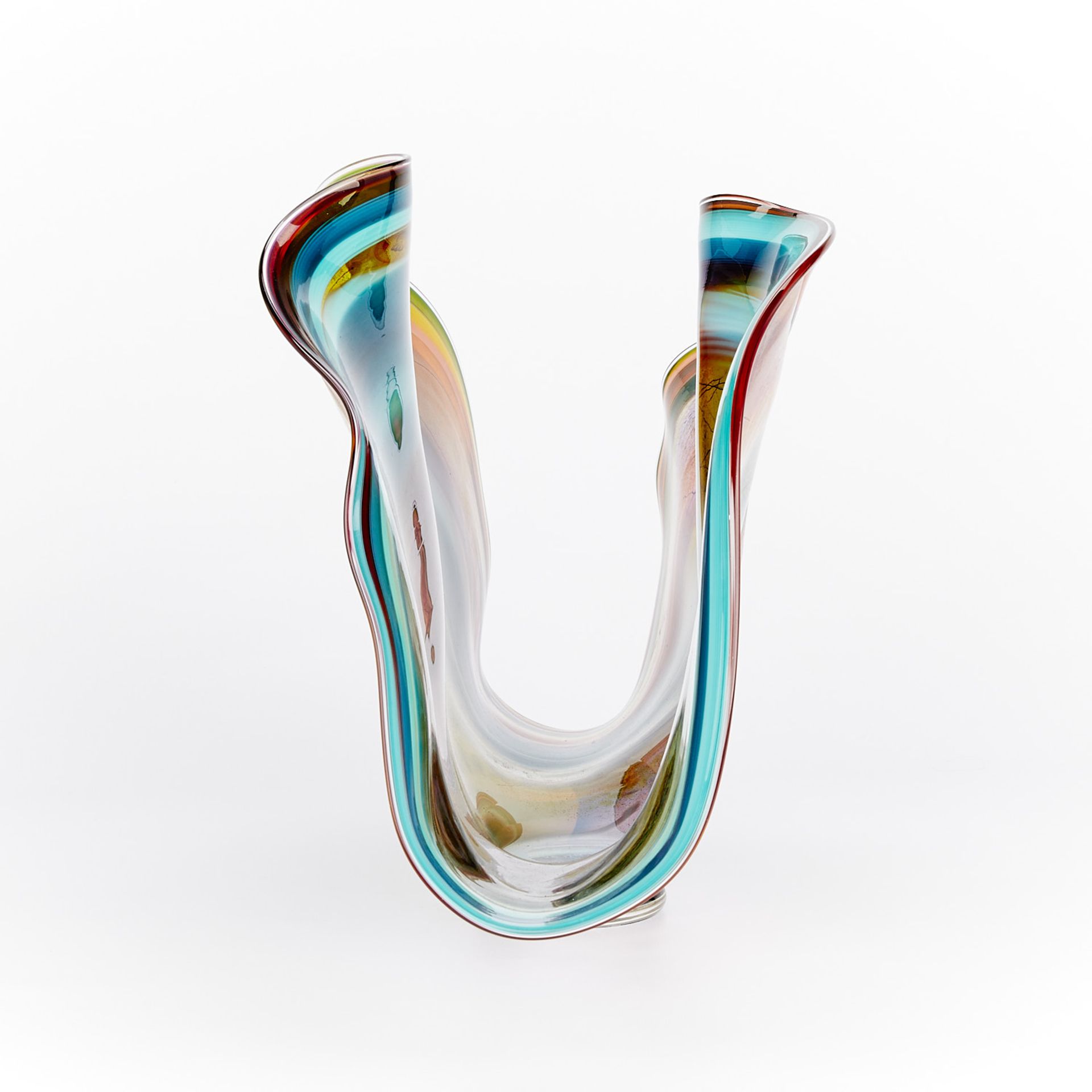 Chris Hawthorne Folded Fan Glass Vessel - Image 3 of 17
