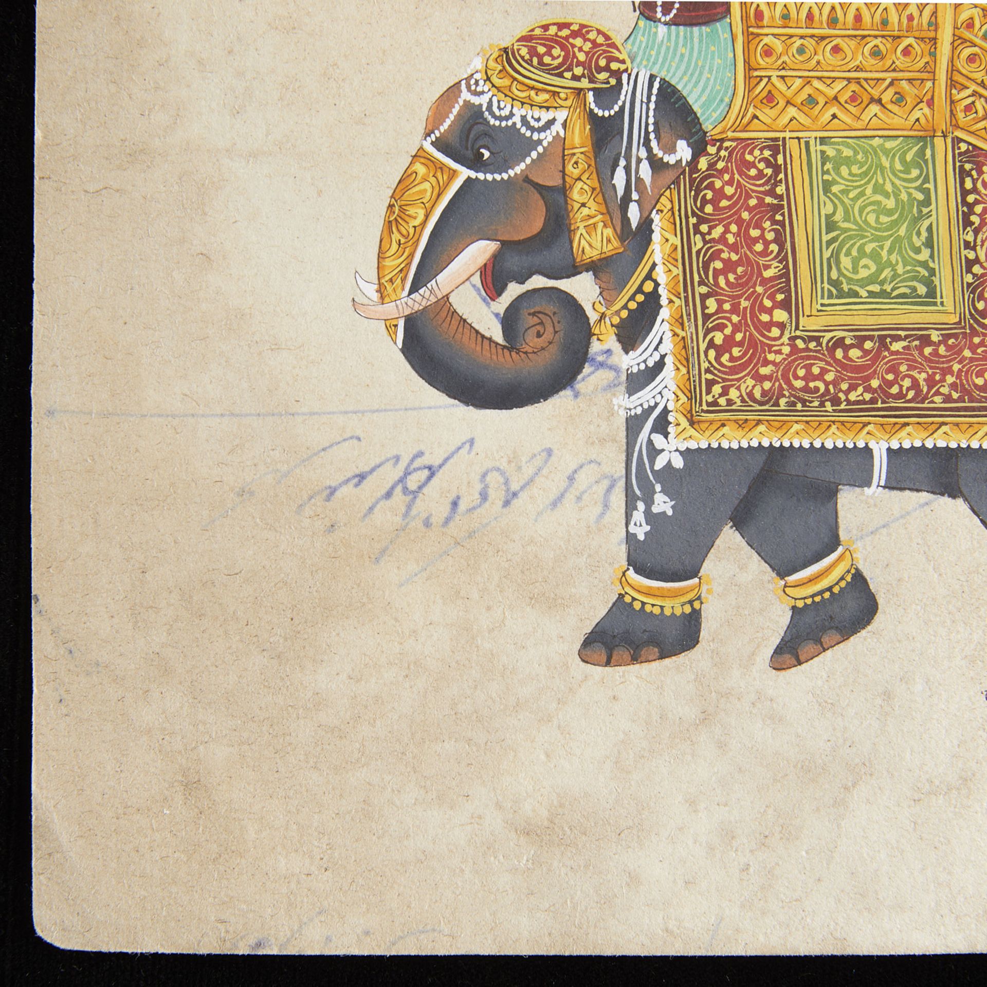 Indian Jaipur Permit Mini Painting of Elephant - Image 7 of 9