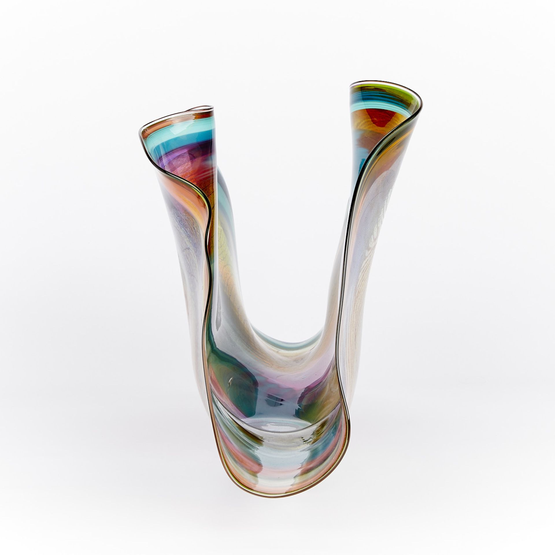 Chris Hawthorne Folded Fan Glass Vessel - Image 5 of 17