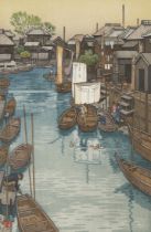 Toshi Yoshida "Urayasu" Woodblock Print