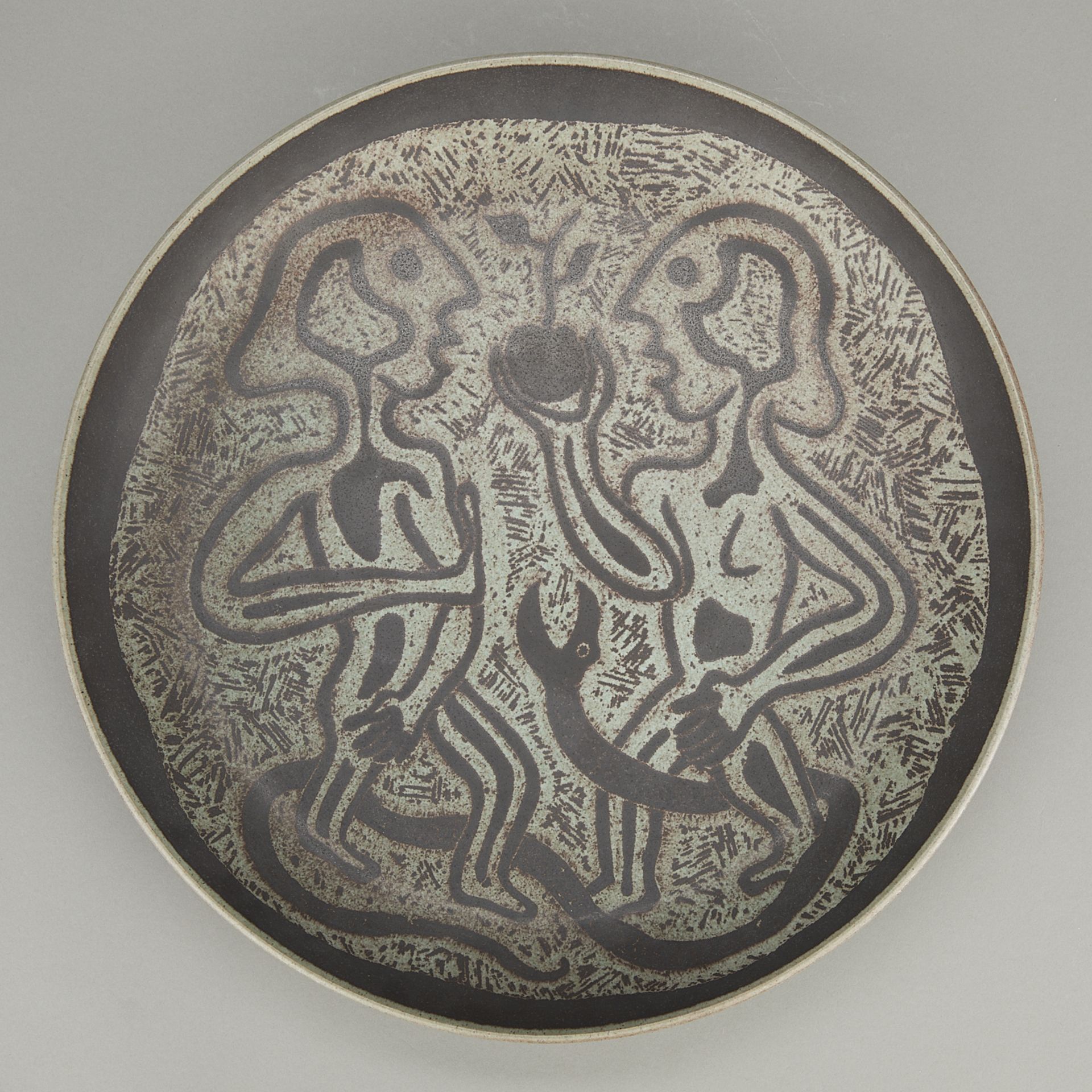 Edwin Scheier Ceramic Plate Adam & Eve 1947 - Image 3 of 9