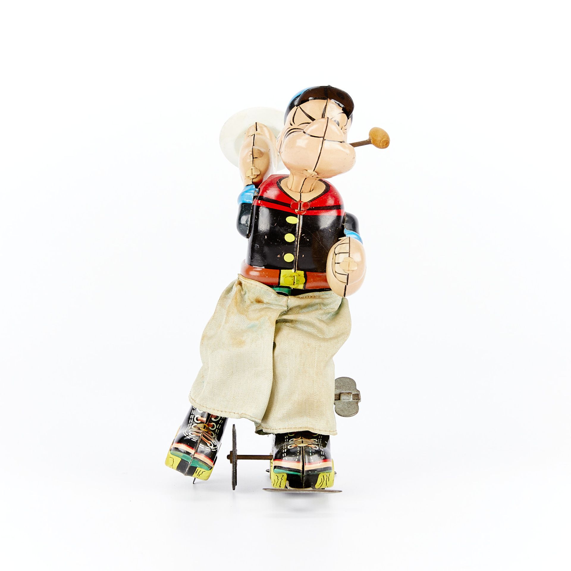Marx Linemar Tin Wind-up Popeye Roller Skates Toy - Image 4 of 9
