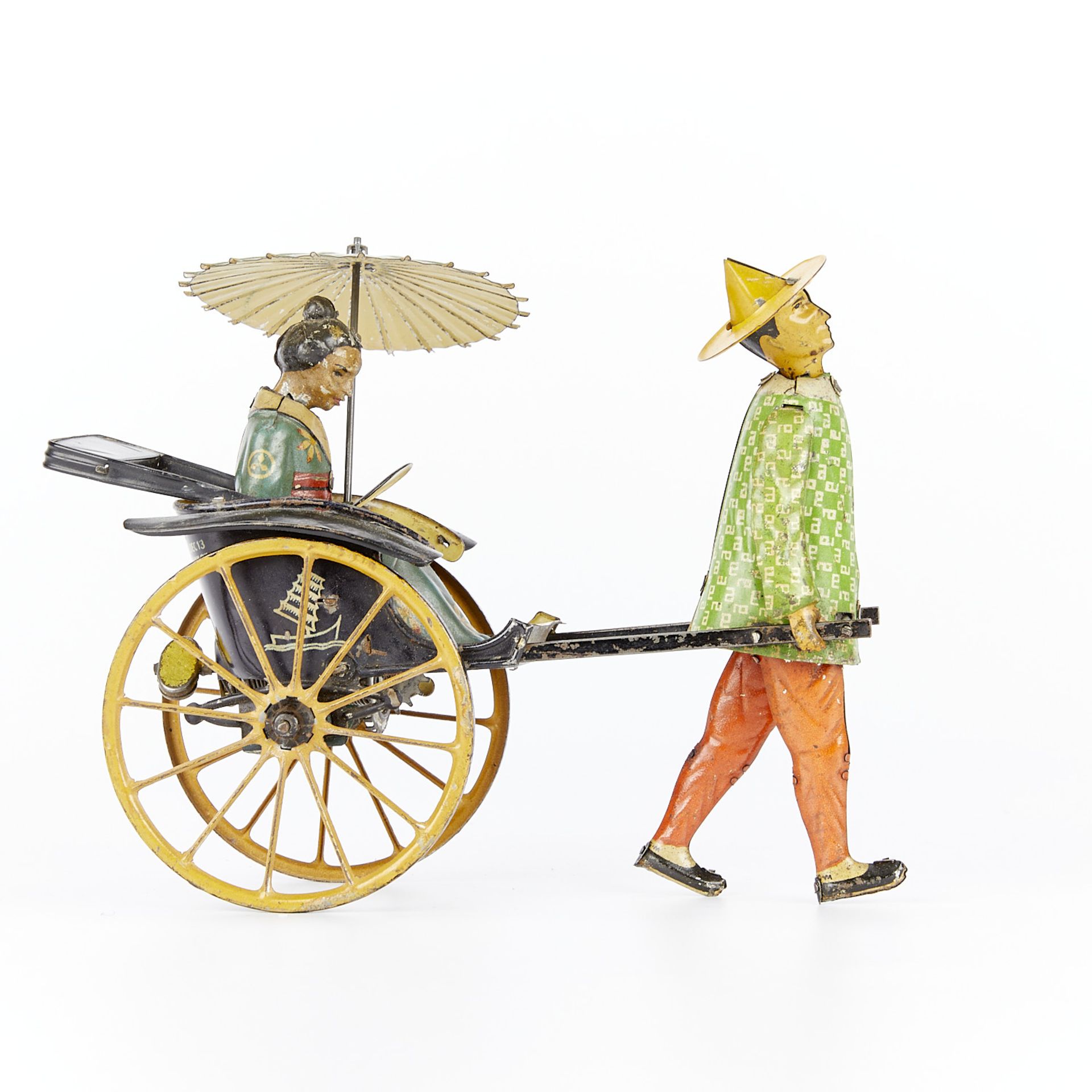 Lehmann "Masuyama" Wind-up Tin Rickshaw Toy - Bild 3 aus 10