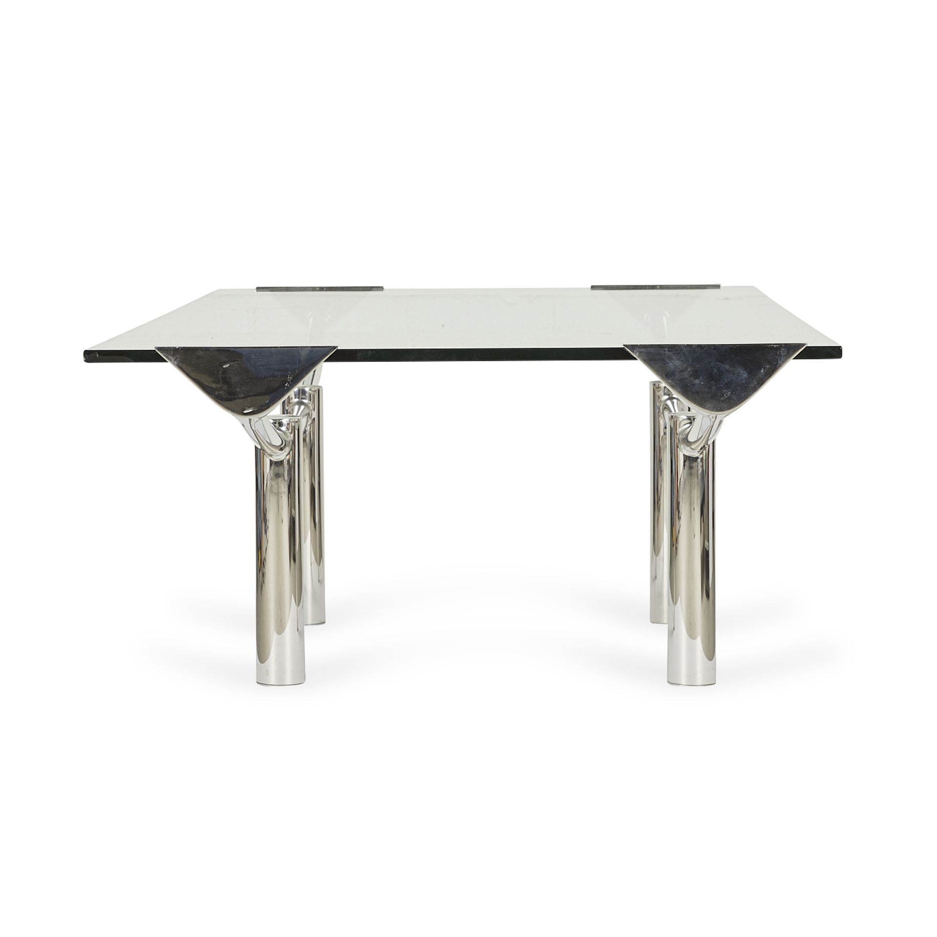 Brueton "Structures" Low Coffee Table w/ Glass Top - Image 6 of 12