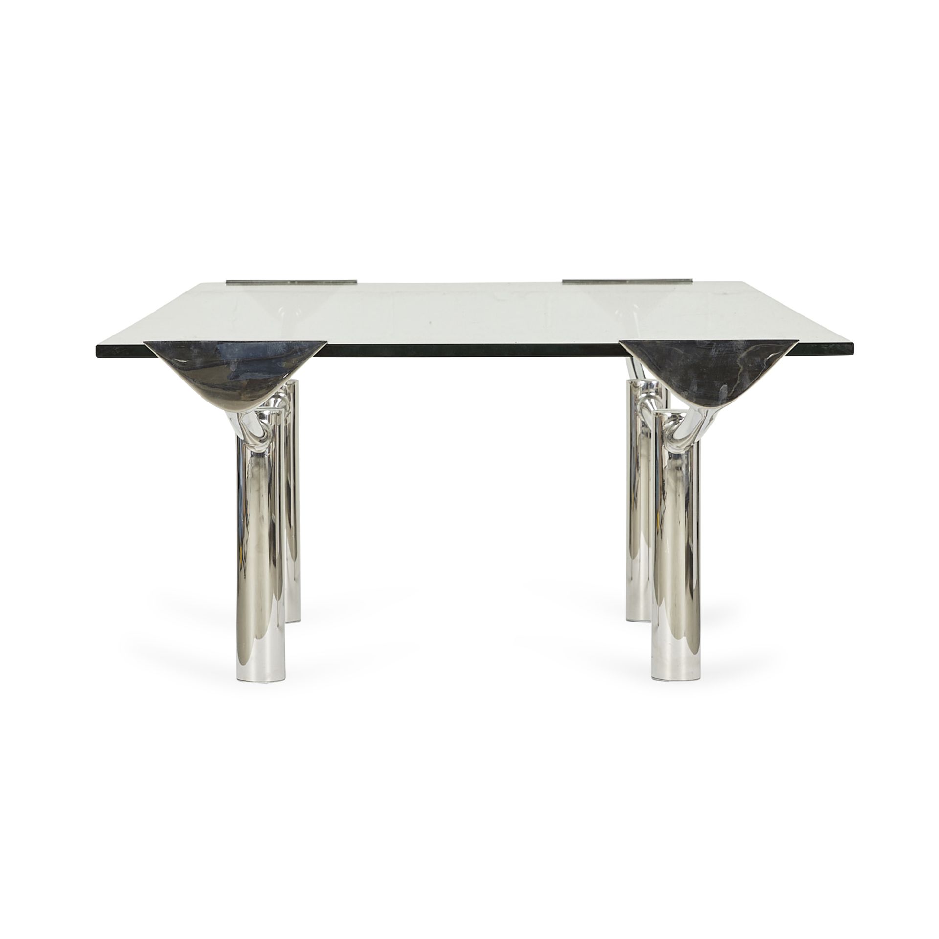 Brueton "Structures" Low Coffee Table w/ Glass Top - Image 4 of 12