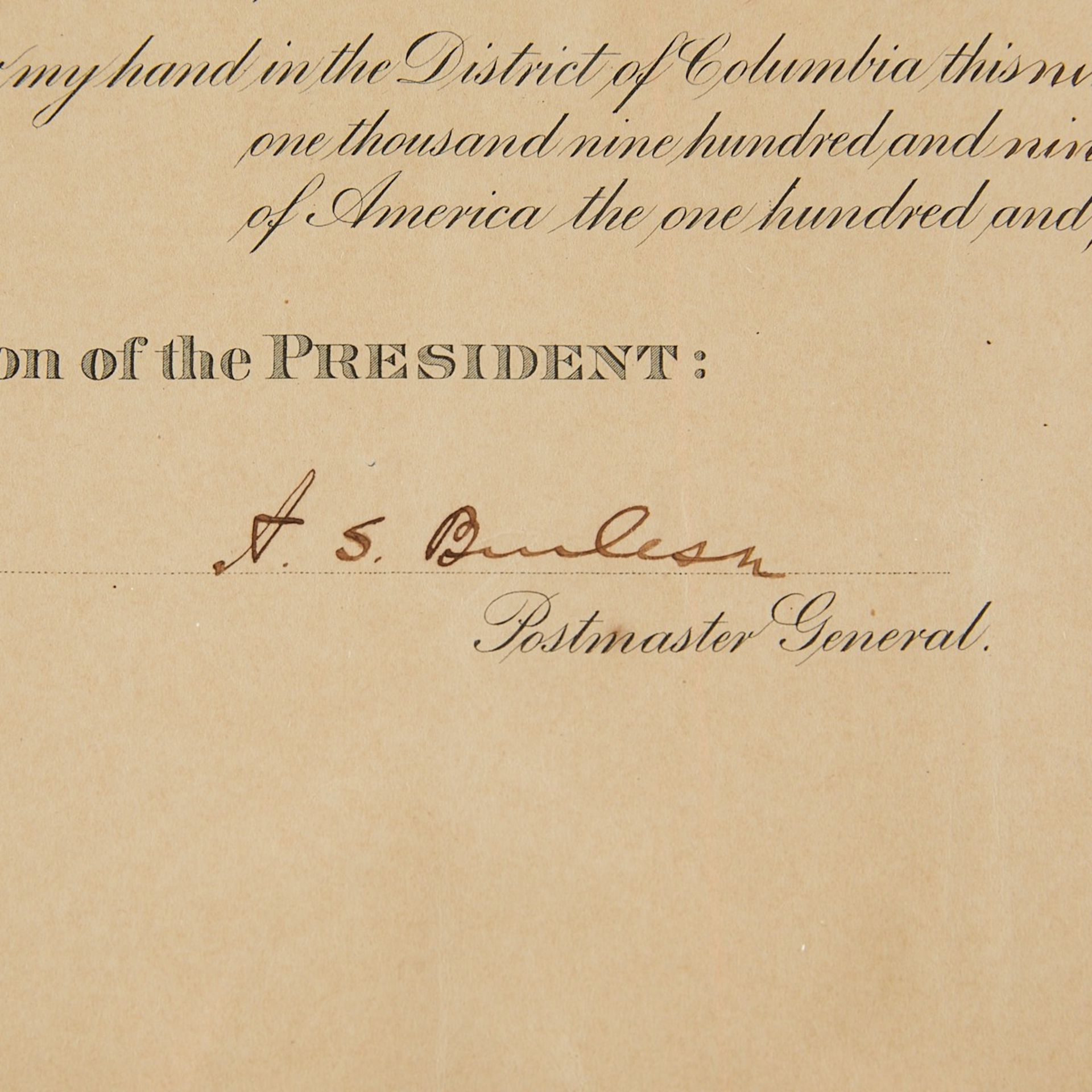 Postmaster Document Signed by Woodrow Wilson - Image 5 of 8