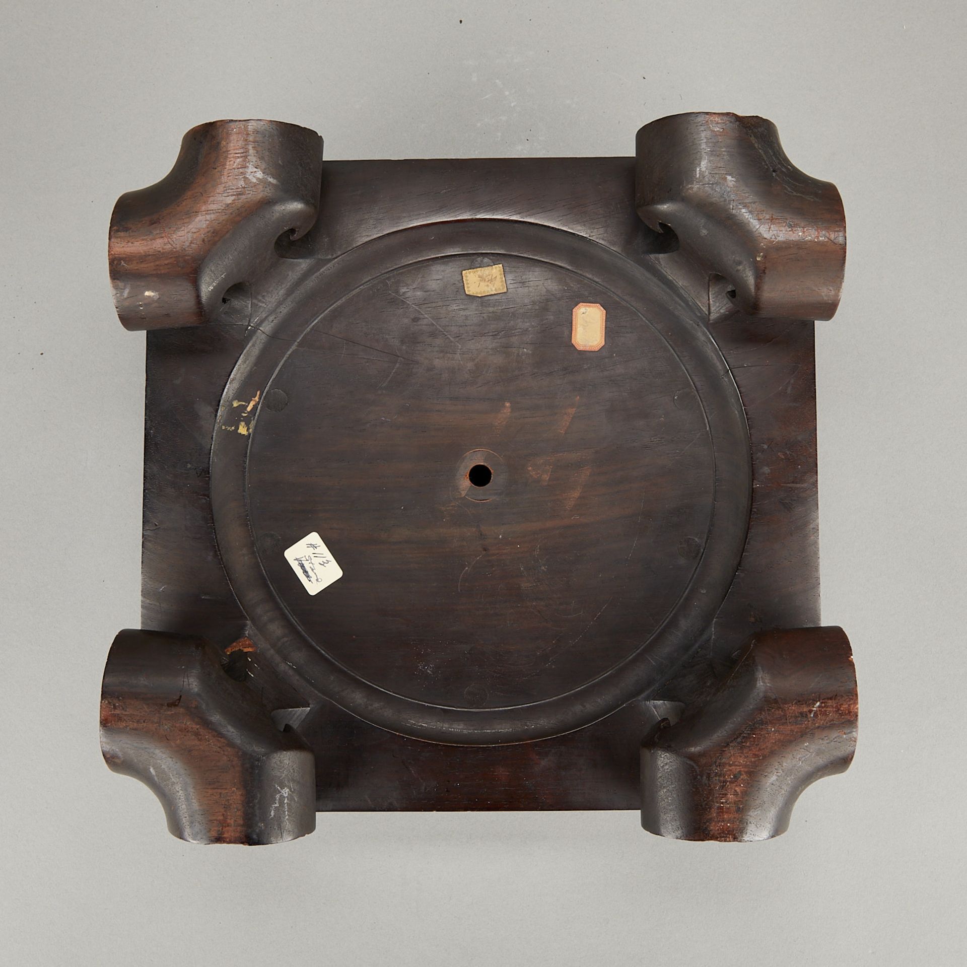 Late Qing Chinese Rosewood Stand Vase - Image 8 of 10