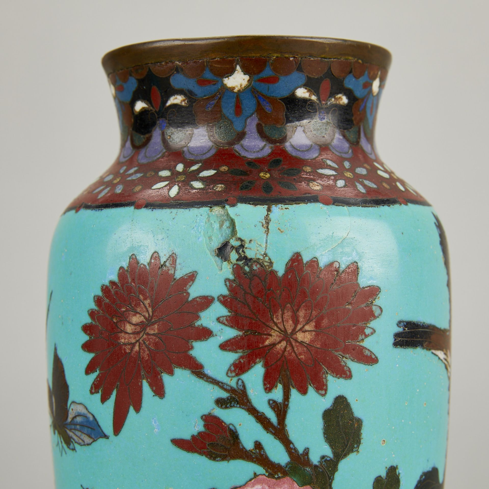 4 Antique Japanese Cloisonne Vases - Bild 13 aus 19