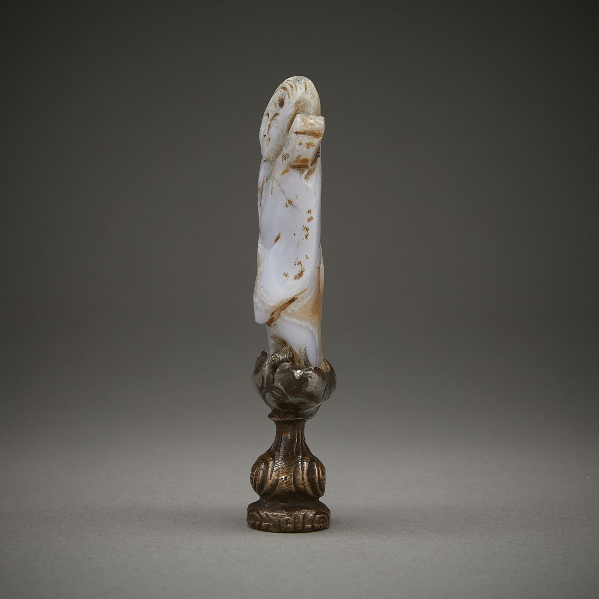 Chinese Blue Agate Carved Finial - Image 5 of 9